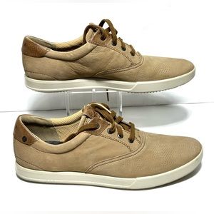 ECCO Collin 2.0 Size 11 US 45 EU Casual Sneakers Camel Tan Nubuck Leather